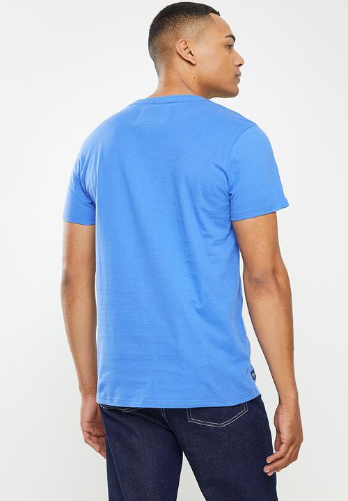 Aca Joe - Small embroidered short sleeve tee - blue