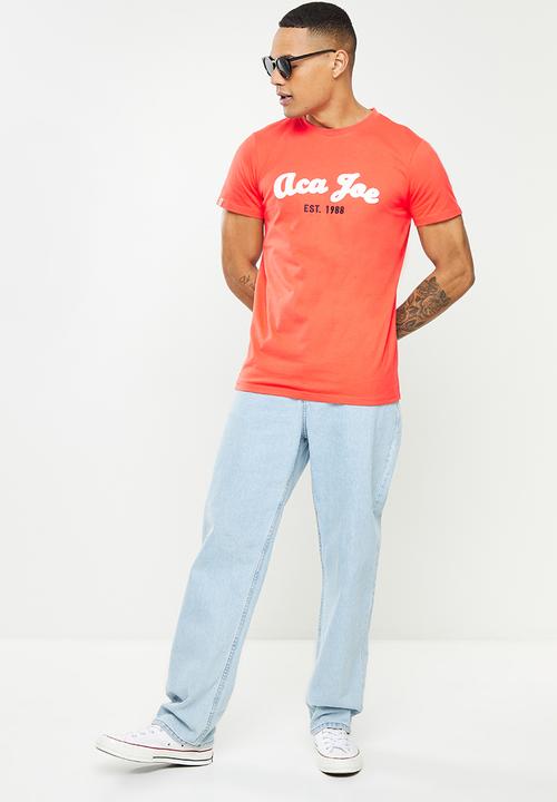 Aca Joe - Logo short sleeve crew neck tee - red