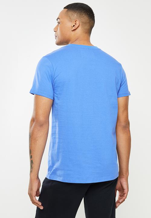 Aca Joe - Aca joe mountain range printed crew tee - blue