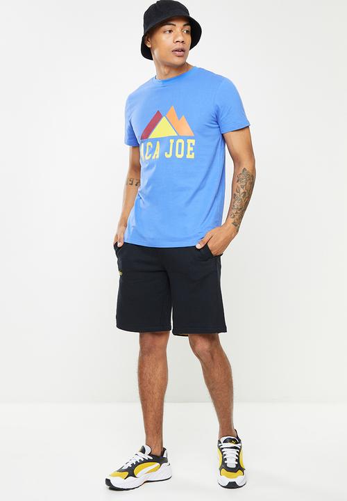 Aca Joe - Aca joe mountain range printed crew tee - blue