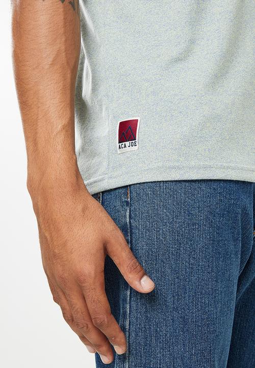 Aca Joe - Aca joe mountain range printed crew tee - charcoal melange