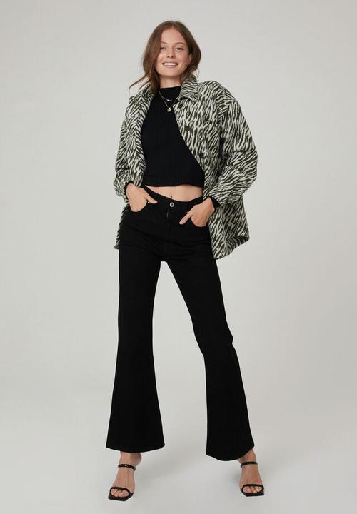 Cotton On - The boxy shacket - zebra green