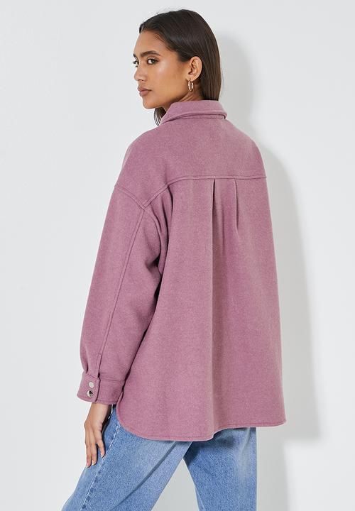 Superbalist - Soft melton overshirt - mauve