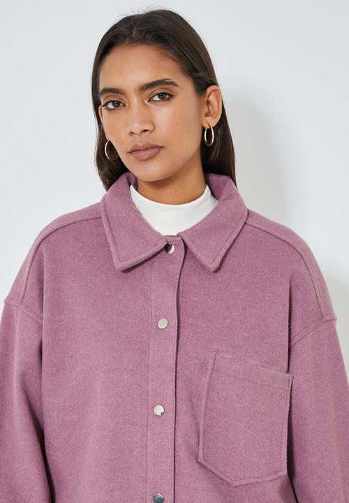 Superbalist - Soft melton overshirt - mauve