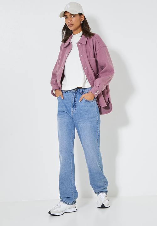 Superbalist - Soft melton overshirt - mauve