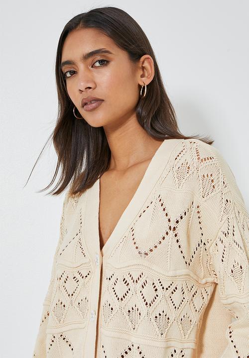 Superbalist - Stitch interest cardigan - dirty ecru