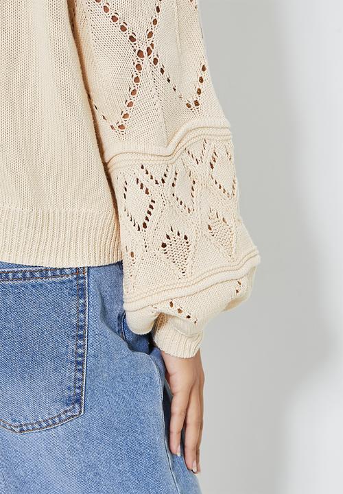 Superbalist - Stitch interest cardigan - dirty ecru