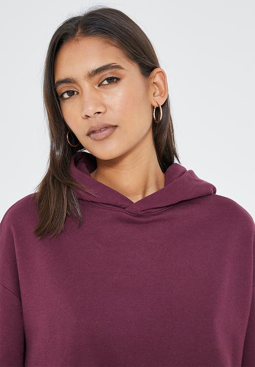 Superbalist - Crop hoodie - windsor wine