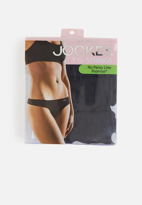 Jockey - 3 Pack no panty line g-string - black