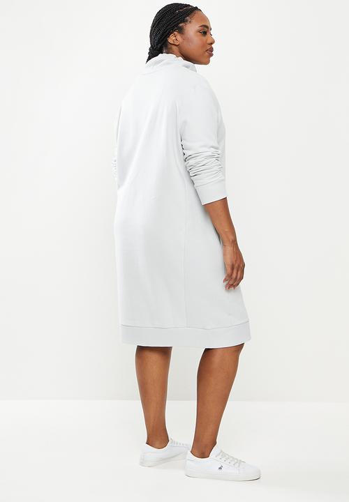 POLO - Plus wmn long sleeve sweater dress - grey
