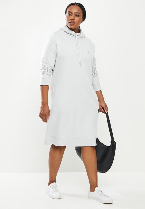 POLO - Plus wmn long sleeve sweater dress - grey
