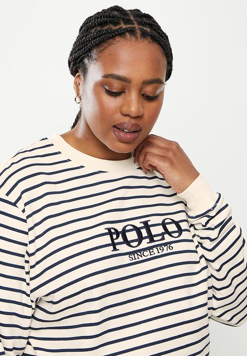 POLO - Plus wmn stripe sweater - navy