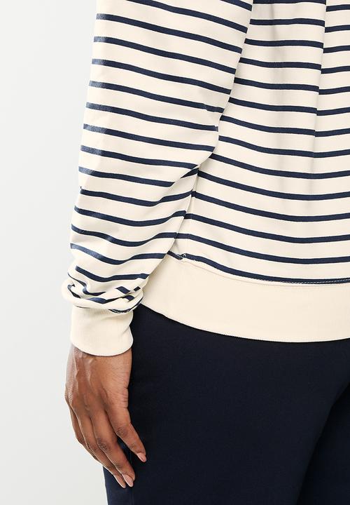 POLO - Plus wmn stripe sweater - navy