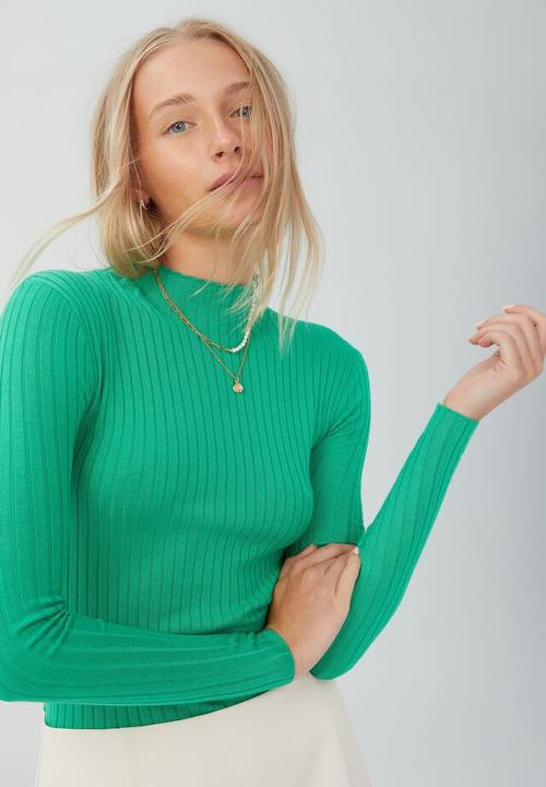 Cotton On - Ribbing mock neck pullover - bright green