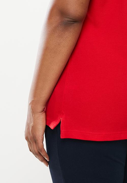 POLO - Plus wmn short sleeve essential sml pony golfer - red