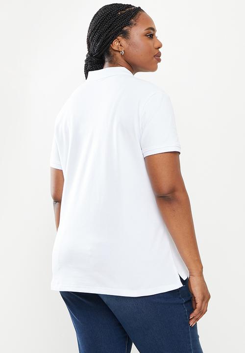 POLO - Plus wmn short sleeve essential sml pony golfer - white
