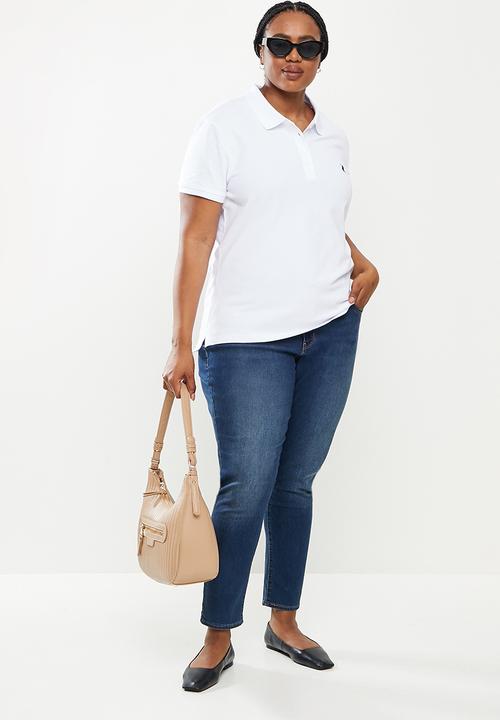 POLO - Plus wmn short sleeve essential sml pony golfer - white