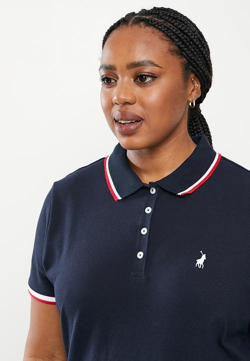 POLO - Plus wmn essential short sleeve golfer dress - navy