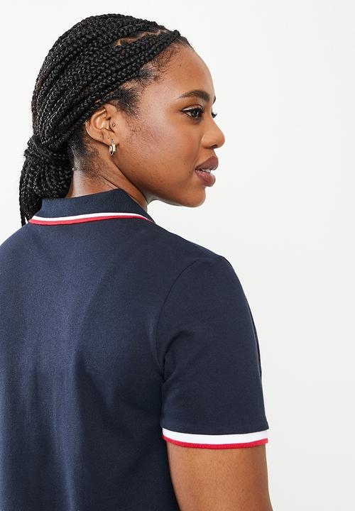 POLO - Plus wmn essential short sleeve golfer dress - navy