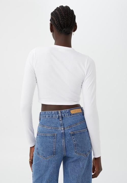 Cotton On - Micro baby long sleeve top - white
