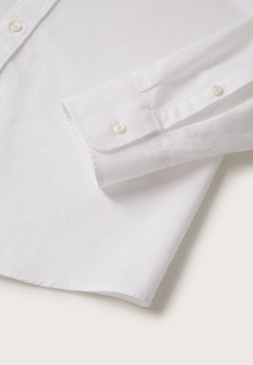 MANGO - Cotton oxford shirt  - white