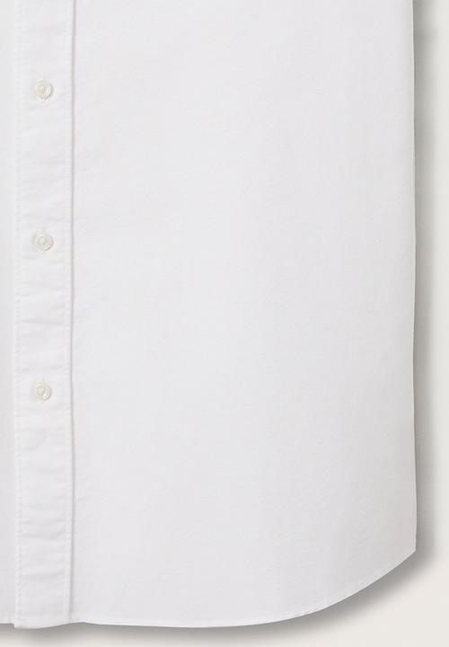 MANGO - Cotton oxford shirt  - white
