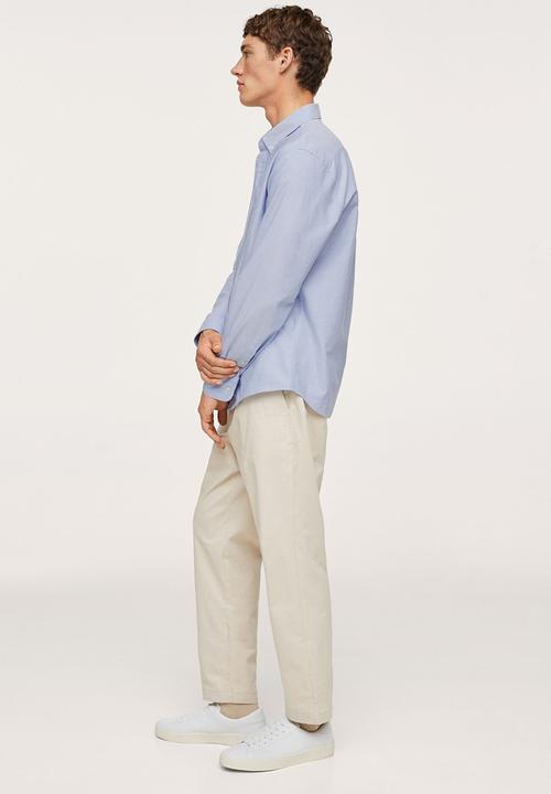 MANGO - Oxford Cotton Shirt - Blue