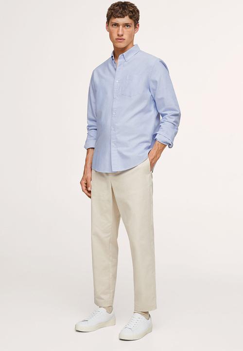 MANGO - Oxford Cotton Shirt - Blue