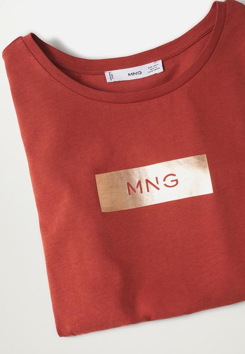 MANGO - T-shirt mnglog2-h - red