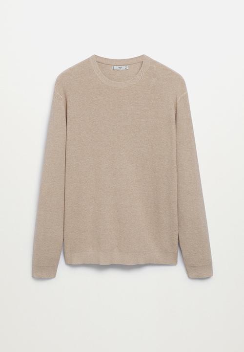 MANGO - Antigua  Structured cotton Knitwear - light beige
