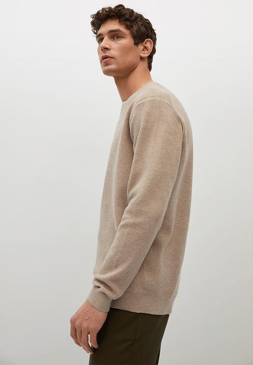 MANGO - Antigua  Structured cotton Knitwear - light beige