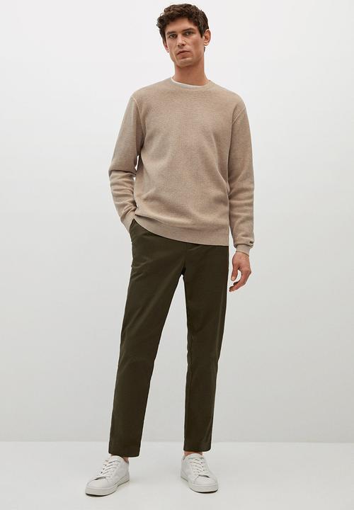 MANGO - Antigua  Structured cotton Knitwear - light beige