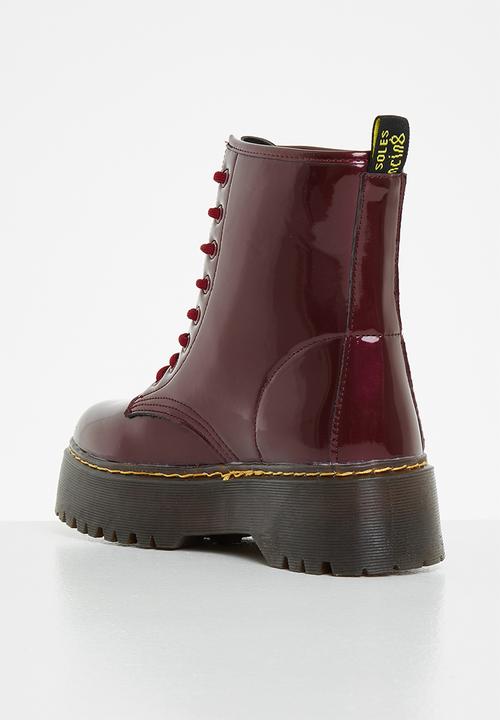 Jada - Flatform chunky lace-up boot - burgundy