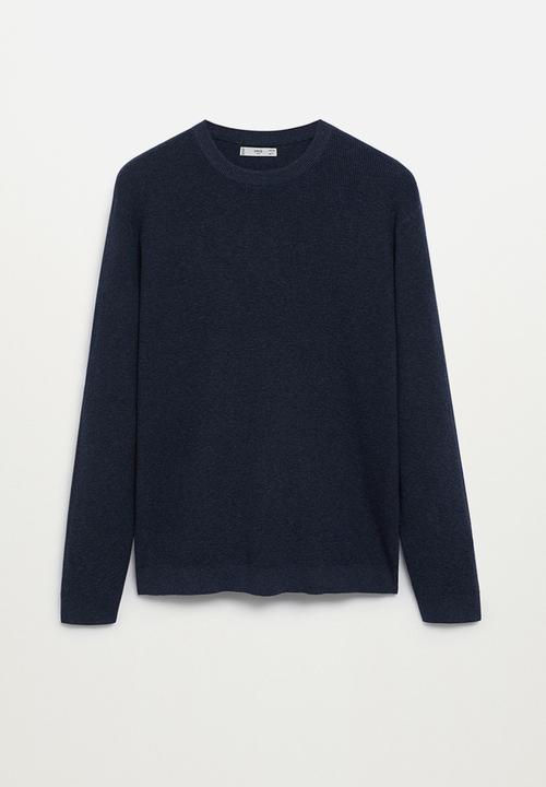 MANGO - Antigua  Structured cotton Knitwear  - navy