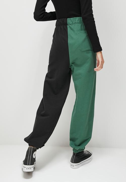 Blake - Colourblock jogger - emerald & black