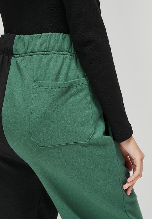 Blake - Colourblock jogger - emerald & black
