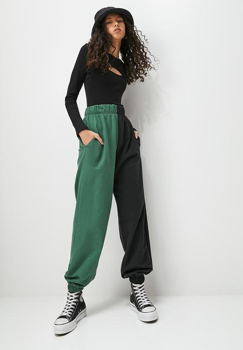 Blake - Colourblock jogger - emerald & black