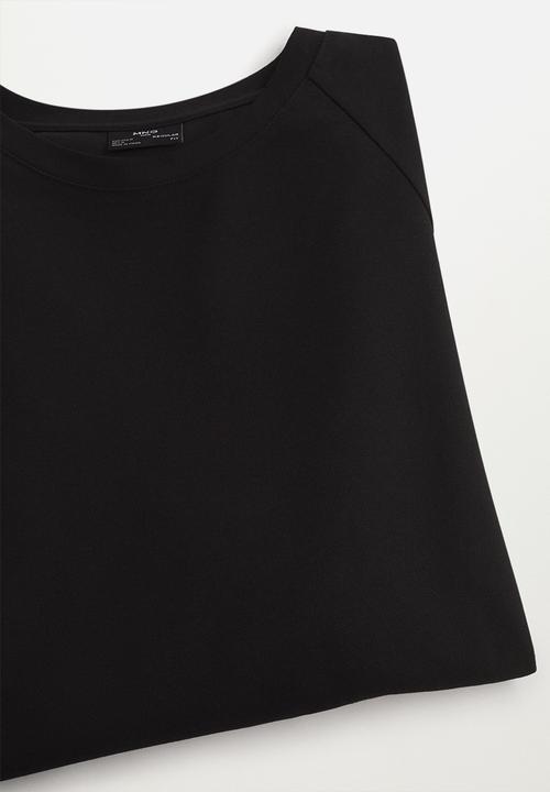 MANGO - Munt long sleeve piqué t-shirt - black