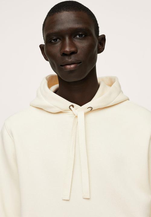 MANGO - Bono hooded cotton sweatshirt- ecru