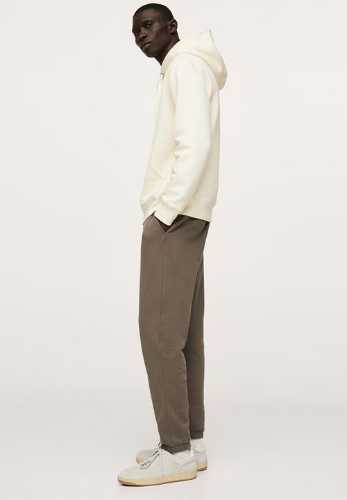 MANGO - Bono hooded cotton sweatshirt- ecru