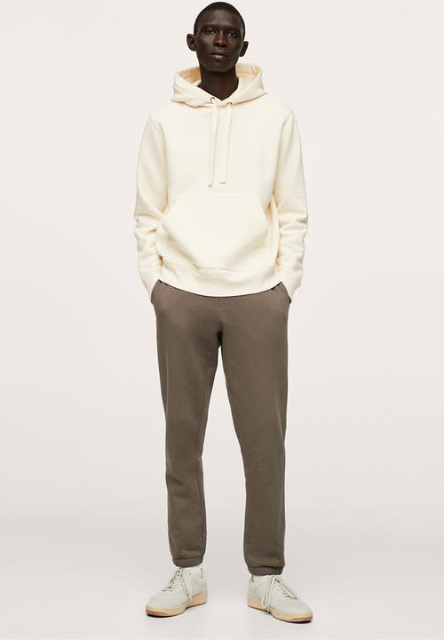 MANGO - Bono hooded cotton sweatshirt- ecru