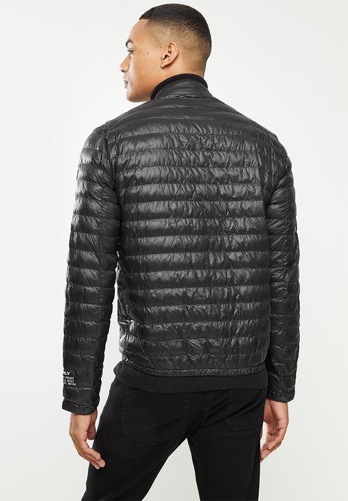 Replay - Puffer biker jacket - black