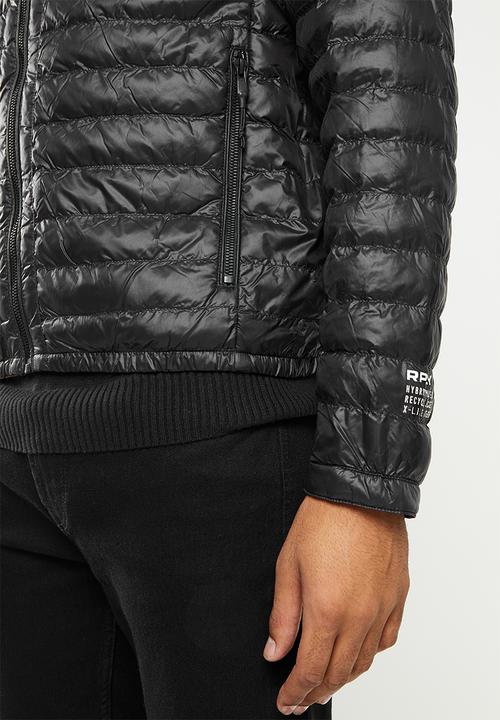 Replay - Puffer biker jacket - black