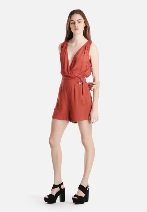 red playsuit new look