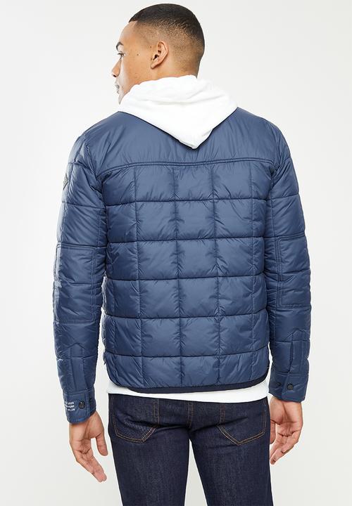 Replay - Utility puffer zip jacket - blue