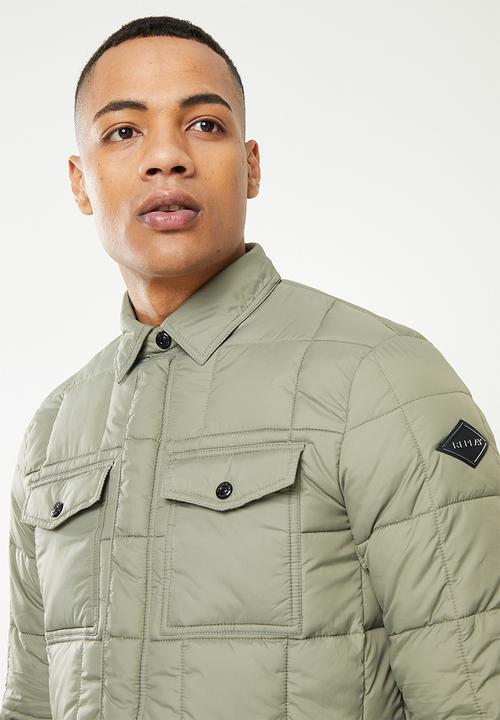 Replay - Utility puffer zip jacket - green