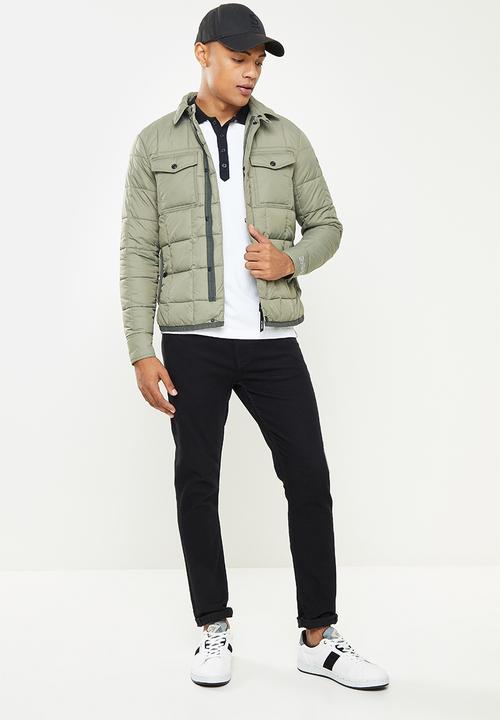 Replay - Utility puffer zip jacket - green