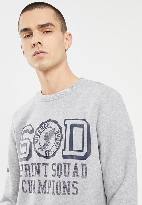Superdry. - T&f crew - grey marl