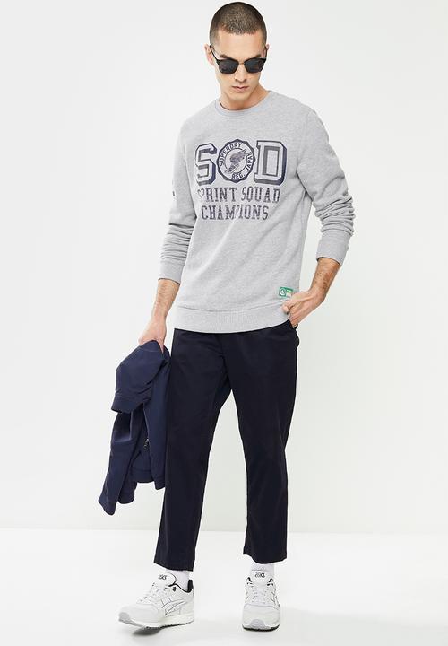 Superdry. - T&f crew - grey marl