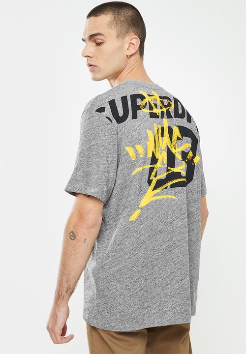 Superdry. - Strikeout tee - grey slub grindle